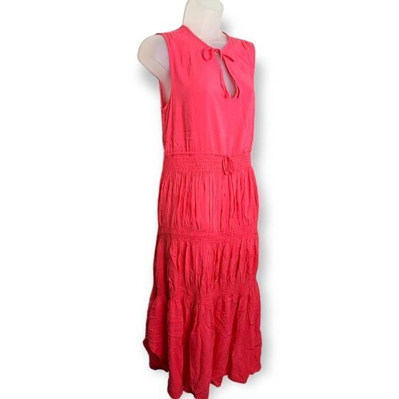 Sweet Lovely by Jen Showy Flowy Dress in Bright Coral size Small - Picture 2 of 7